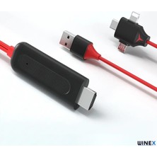 Winex L7 3in1 Lightning/type-C/micro To 4K Ultra HDMI Kablo