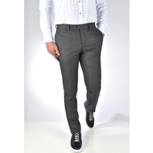 Fazlı Şahin 5132 Slim Ekose Kumaş Pantolon/gri/50