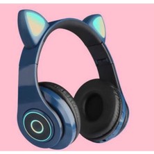 Heartz Cat Ear B39 Kablosuz Bluetooth 5.0 LED Işıklı Kedili Çocuk Kulaklığı