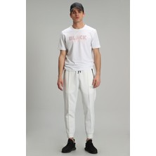 Lufian Tow Modern Grafik T-Shirt Beyaz