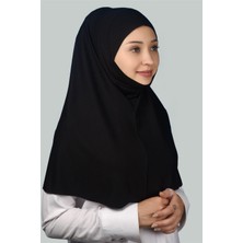 Altobeh Hazır Türban Peçeli Pratik Eşarp Tesettür Nikaplı Hijab - Namaz Örtüsü Sufle (Xl) - Siyah