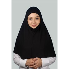 Altobeh Hazır Türban Peçeli Pratik Eşarp Tesettür Nikaplı Hijab - Namaz Örtüsü Sufle (Xl) - Siyah