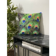 Palmia Home Tavus Kuşu Desenli Dekoratif Kırlent Kılıfı