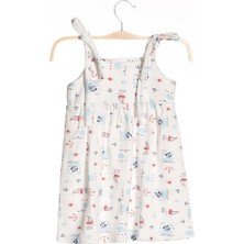 Zehhar Saf Pamuktan Denizci Desenli Bebek Elbisesi