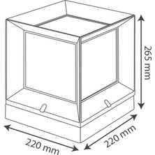 Full Reyon Antrasit Renk Kare Küp Bahçe Aydınlatma Armatürü Bahçe Duvar Aplik