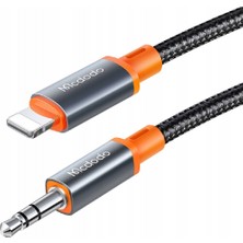 Mcdodo CA-0780  Lightning To 3.5mm Jack Girişli Dijital Dönüştürücü Ses Kablosu 1.2M-Siyah