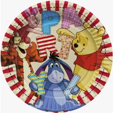 Winnie The Pooh Doğum Günü 8 Kişilik 70X100 cm Afişli Winnie The Pooh Parti Malzemeleri Seti Masa Etekli