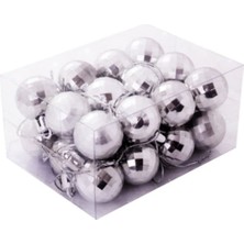 Pazariz Euro Flora Yılbaşı Çam Süsü Top Aynalı 24'lü Paket 3 cm