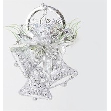 Pazariz Yılbaşı Süsü Üçlü Çan Model Gümüş