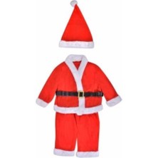 Pazariz Yılbaşı Özel 9-12 Yaş Erkek Çocuk Noel Baba Elbisesi Sakal Hediye