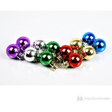 Pazariz 12'li Renkli Toplar Yılbaşı Süsü