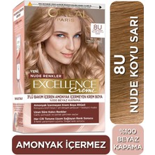 L’oréal Paris Excellence Creme Nude Renkler Saç Boyası – 8u Nude Koyu Sarı