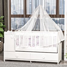 Garaj Home Pırlanta Yıldız 2 Kapaklı Bebek Odası Takımı Beyaz - Kombinli-Uyku Seti-Mavi