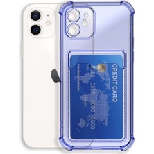 Coverzone IPhone 12 Pro Max Ile Uyumlu Transparent Pulisic Kartlıklı Antişok Kılıf Lila