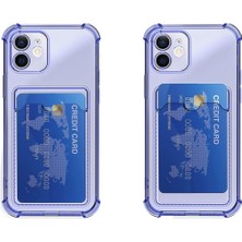 Coverzone IPhone 12 Pro Max Ile Uyumlu Transparent Pulisic Kartlıklı Antişok Kılıf Lila