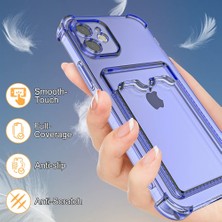 Coverzone IPhone 12 Pro Max Ile Uyumlu Transparent Pulisic Kartlıklı Antişok Kılıf Lila