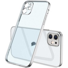 noktaks - Apple iPhone 11 - Kılıf Kenarı Dik Ve Renkli Mat Gbox Kapak - Gümüş