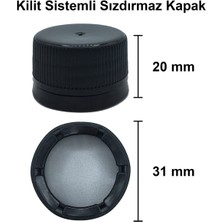 Afracam 31 Pp / 31 mm Kilitli Siyah Sızdırmaz Plastik Kapak 25 Adet