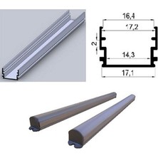 Dora Led  Alüminyum Boş Kasa LED Profil Yerli Kasa - LED Bar Kasa- Şeffaf Cam 200CM