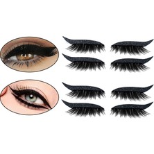 Vanmbo 2'si 1 Arada Kendinden Yapışkanlı Eyeliner ve Kirpik Makyaj Araçları - Siyah (Yurt Dışından)