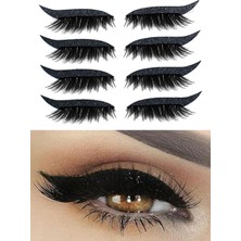 Vanmbo 2'si 1 Arada Kendinden Yapışkanlı Eyeliner ve Kirpik Makyaj Araçları - Siyah (Yurt Dışından)