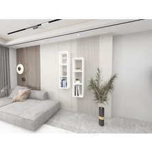 Dekormer Design Kitaplık Ikili Çapraz Duvar Rafı Takım