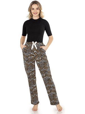 Obje Kadın Leopar Desenli Pijama Altı
