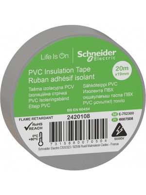 Gri Schneider Izole Bant (Elektrik Bandı) 20 Metre
