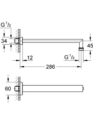 Grohe Rainshower® Tepe Duşu Dirseği 286 mm