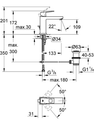 Grohe Eurocube Tek Kumandalı Lavabo Bataryası