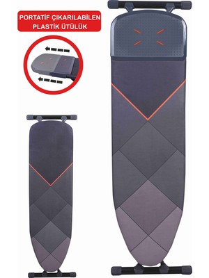 Devecioğlu Yeni Nesil Alfaboard 152 Portatif Ütü Masası Isıya Dayanıklı Kumaş 150x43 cm