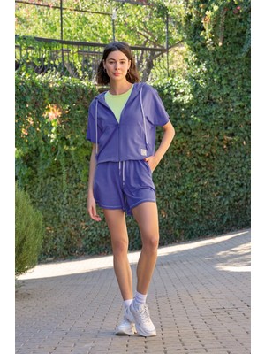 Monamise Kapüşonlu "we All Need Change" 3'lü Şort Takımı 22077