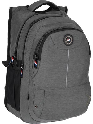 Elatae Lüks Kumaş Ortopedik Çok Gözlü Okul Sırt Çantası Gri