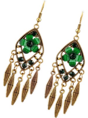 Eleanos Kadın Boho Püskül Çiçek Rhinestone Dangle Bırak Kulak Damızlık Takı Küpe (Yurt Dışından)