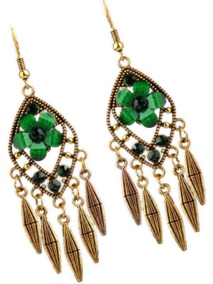 Eleanos Kadın Boho Püskül Çiçek Rhinestone Dangle Bırak Kulak Damızlık Takı Küpe (Yurt Dışından)