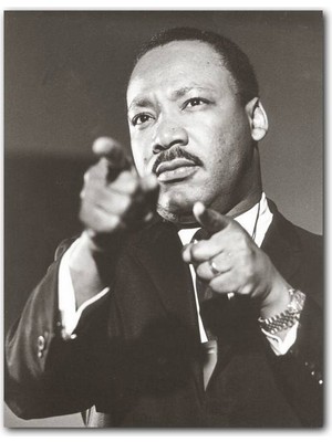 Cakatablo  Ahşap Tablo Martin Luther King Siyah Beyaz  (25X35 cm Boyut)