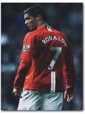 Cakatablo Ahşap Tablo Manchester United 7 Numara Ronaldo (25X35 cm Boyut)