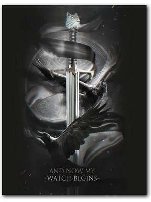 Cakatablo Ahşap Tablo Taht Oyunları Gece Nöbeti Görseli (35X50 cm Boyut)