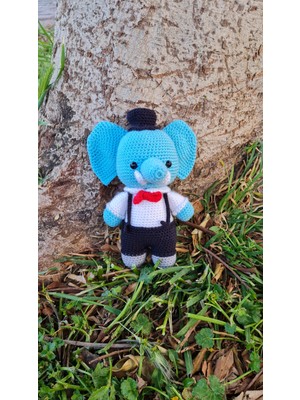 Amigurumi El Örgüsü Oyuncak Papyomlu Fil
