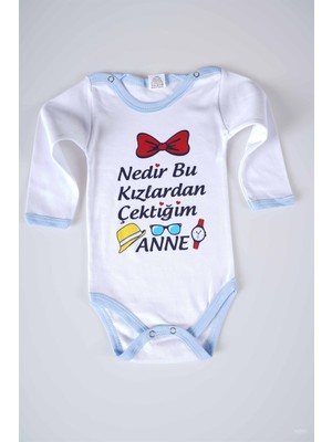 Miniko Kids Yeni Sezon Nedir Bu Kızlardan Çektiğim Yazılı Bebek Çocuk Uzun Kol Pamuk Bady Zıbın