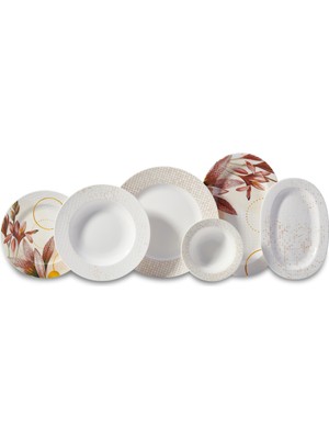 Korkmaz Vanessa Collection 55 Parça Yuvarlak Yemek Takımı