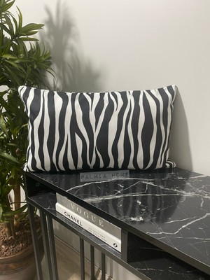 Palmia Home Çift Taraflı Zebra Desenli Dekoratif Yastık Kılıfı 32 x 55 cm
