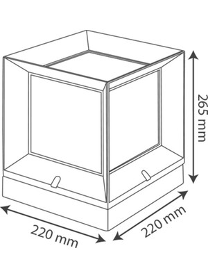 Full Reyon Antrasit Renk Kare Küp Bahçe Aydınlatma Armatürü Bahçe Duvar Aplik