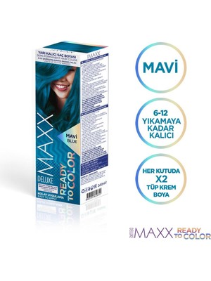 Maxx Deluxe Yarı Kalıcı Saç Boyası 2x50ml Mavi