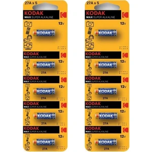 Pil 27 A Araba Garaj Kumanda Pili 12 Volt 2 Paket 5 Li Kodak 27A Alkalin Kumanda Pili