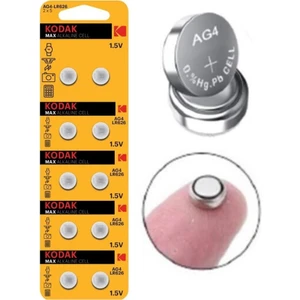 Saat Pili Ag4 LR626 377 SR626 1.5V Kodak Alkalin Saat Pili 10 Lu 1 Paket