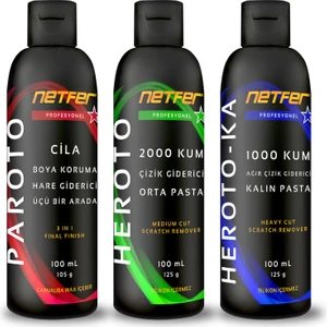 3'lü Orta Kalın Pasta Cila Set - 3x100 mL
