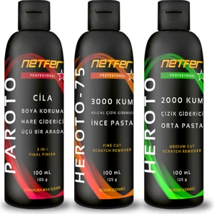 3'lü İnce Orta Pasta Cila Set - 3x100 mL