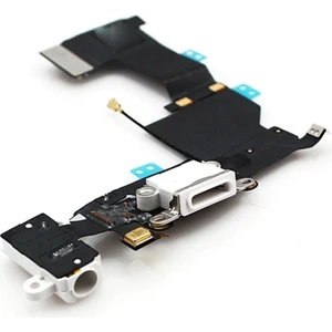 Nokta Teknik Apple iPhone 5s Şarj Soketi Kulaklık Soketi Mikrofon Filmli Orj - Beyaz