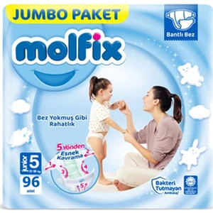 3D Junior Bebek Bezi 5 Beden Jumbo Paketi 96 Adet